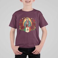 Our Lady of Guadalupe Mexican Flag T Shirt For Kid - Wonder Print Shop