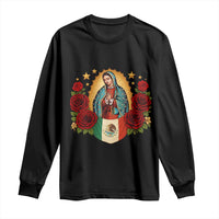 Our Lady of Guadalupe Mexican Flag Long Sleeve Shirt - Wonder Print Shop