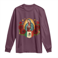 Our Lady of Guadalupe Mexican Flag Long Sleeve Shirt - Wonder Print Shop