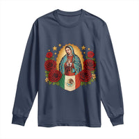 Our Lady of Guadalupe Mexican Flag Long Sleeve Shirt - Wonder Print Shop