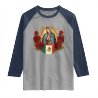 Our Lady of Guadalupe Mexican Flag Raglan Shirt - Wonder Print Shop