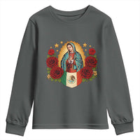 Our Lady of Guadalupe Mexican Flag Youth Sweatshirt - Wonder Print Shop