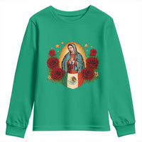 Our Lady of Guadalupe Mexican Flag Youth Sweatshirt - Wonder Print Shop