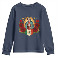 Our Lady of Guadalupe Mexican Flag Youth Sweatshirt - Wonder Print Shop