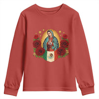 Our Lady of Guadalupe Mexican Flag Youth Sweatshirt - Wonder Print Shop