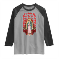 Our Lady of Guadalupe Raglan Shirt Saint Virgin Mary Mexican - Wonder Print Shop