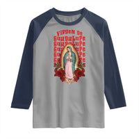 Our Lady of Guadalupe Raglan Shirt Saint Virgin Mary Mexican - Wonder Print Shop