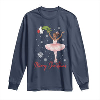 Black Nutcracker Ballet Long Sleeve Shirt Merry Christmas - Wonder Print Shop