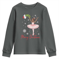 Black Nutcracker Ballet Youth Sweatshirt Merry Christmas - Wonder Print Shop