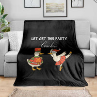 Funny Nutcracker Goose Christmas Throw Blanket Let Get This Party Crackin - Wonder Print Shop