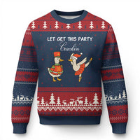 Funny Nutcracker Goose Xmas Ugly Christmas Sweater Let Get This Party Crackin - Wonder Print Shop