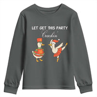 Funny Nutcracker Goose Christmas Youth Sweatshirt Let Get This Party Crackin - Wonder Print Shop