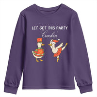 Funny Nutcracker Goose Christmas Youth Sweatshirt Let Get This Party Crackin - Wonder Print Shop