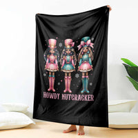 Howdy Nutcracker Cowgirl Christmas Western Country Throw Blanket - Wonder Print Shop