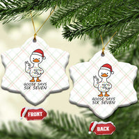 67 Six Seven Chirtsmas Meme Ceramic Ornament Funny Silly Goose - Wonder Print Shop