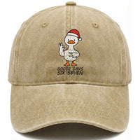 67 Six Seven Chirtsmas Meme Washed Cotton Baseball Cap Funny Silly Goose