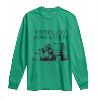Funny Drunk Raccoon Long Sleeve Shirt Trashed Panda Meme - Wonder Print Shop