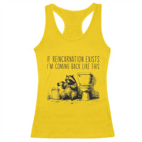 Funny Drunk Raccoon Racerback Tank Top Trashed Panda Meme - Wonder Print Shop