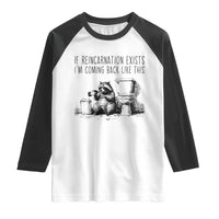 Funny Drunk Raccoon Raglan Shirt Trashed Panda Meme - Wonder Print Shop