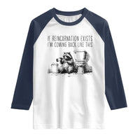 Funny Drunk Raccoon Raglan Shirt Trashed Panda Meme - Wonder Print Shop