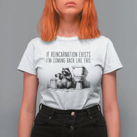Funny Drunk Raccoon T Shirt For Women Trashed Panda Meme - Wonder Print Shop