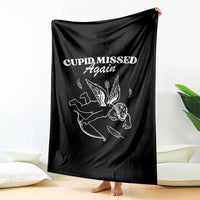 Funny Anti Valentine Throw Blanket Cupid Missed Again - Wonder Print Shop