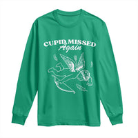 Funny Anti Valentine Long Sleeve Shirt Cupid Missed Again - Wonder Print Shop
