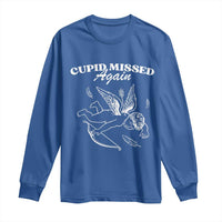 Funny Anti Valentine Long Sleeve Shirt Cupid Missed Again - Wonder Print Shop