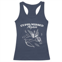 Funny Anti Valentine Racerback Tank Top Cupid Missed Again - Wonder Print Shop