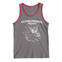 Funny Anti Valentine Tank Top Cupid Missed Again - Wonder Print Shop