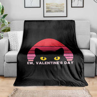 Funny Black Cat Anti Valentine Meme Throw Blanket - Wonder Print Shop