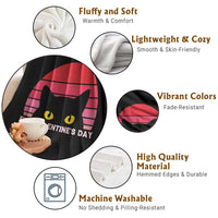Funny Black Cat Anti Valentine Meme Throw Blanket - Wonder Print Shop