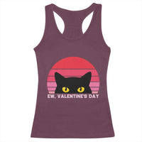 Funny Black Cat Anti Valentine Meme Racerback Tank Top - Wonder Print Shop