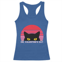 Funny Black Cat Anti Valentine Meme Racerback Tank Top - Wonder Print Shop