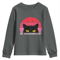 Funny Black Cat Anti Valentine Meme Youth Sweatshirt - Wonder Print Shop