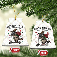 Funny Raccoon Scooter Anti Valentine Ceramic Ornament Love Is In The Air Try Not To Breathe - Wonder Print Shop