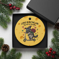 Funny Raccoon Scooter Anti Valentine Ceramic Ornament Love Is In The Air Try Not To Breathe - Wonder Print Shop