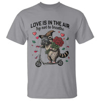 Funny Raccoon Scooter Anti Valentine T Shirt Love Is In The Air Try Not To Breathe - Wonder Print Shop