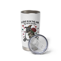 Funny Raccoon Scooter Anti Valentine Tumbler Cup Love Is In The Air Try Not To Breathe - Wonder Print Shop