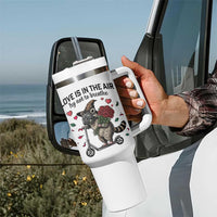 Funny Raccoon Scooter Anti Valentine Tumbler With Handle Love Is In The Air Try Not To Breathe - Wonder Print Shop