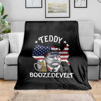 Teddy Boozedevelt Theodore Roosevelt Throw Blanket 4th Of July American Flag