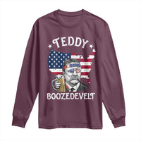 Teddy Boozedevelt Theodore Roosevelt Long Sleeve Shirt 4th Of July American Flag
