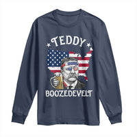 Teddy Boozedevelt Theodore Roosevelt Long Sleeve Shirt 4th Of July American Flag
