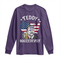 Teddy Boozedevelt Theodore Roosevelt Long Sleeve Shirt 4th Of July American Flag