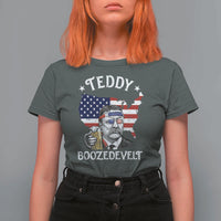 Teddy Boozedevelt Theodore Roosevelt T Shirt For Women 4th Of July American Flag