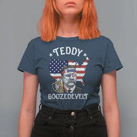 Teddy Boozedevelt Theodore Roosevelt T Shirt For Women 4th Of July American Flag