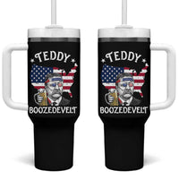 Teddy Boozedevelt Theodore Roosevelt Tumbler With Handle 4th Of July American Flag