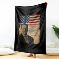 Theodore Roosevelt Quote Throw Blanket American President History