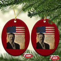 Theodore Roosevelt Quote Ceramic Ornament American President History