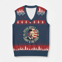 Theodore Roosevelt Quote American President V-Neck Knit Sweater Vest Speak Softly and Carry a Big Stick